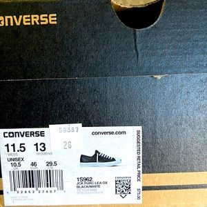 Never worn black leather. Jack Purcell converse